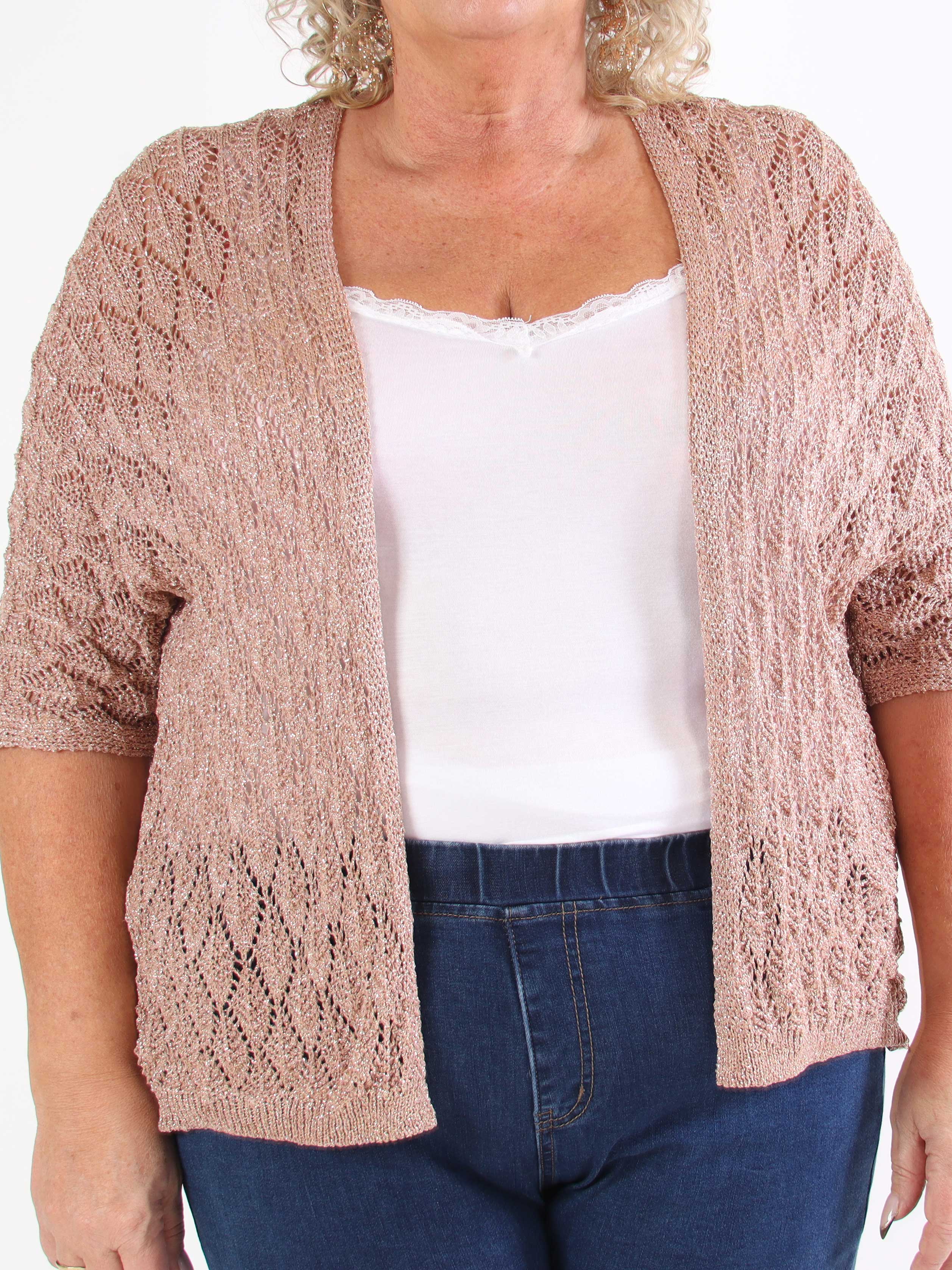 Selena - Söt virkad stickad tröja i plusstorlek med glittertrådar